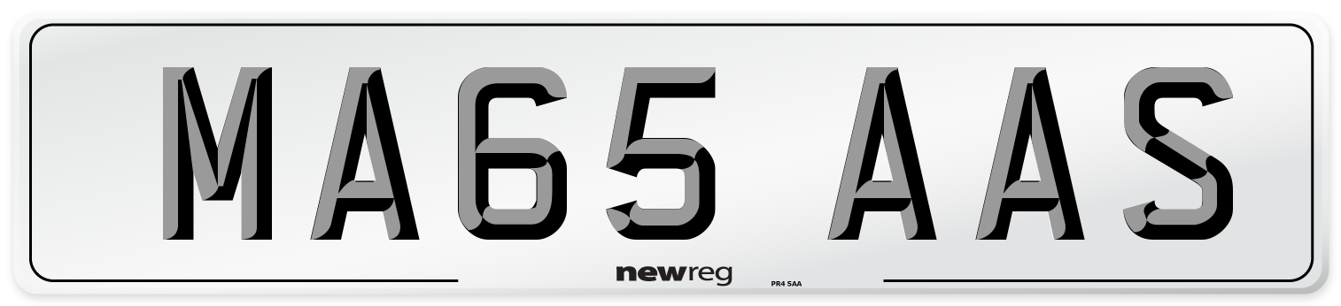 MA65 AAS Number Plate from New Reg